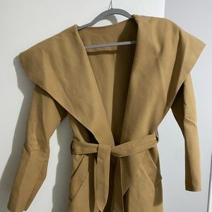 double flap nyc style coat by pretty little thing